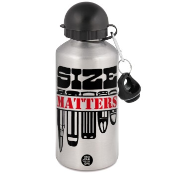 Size matters, Metallic water jug, Silver, aluminum 500ml