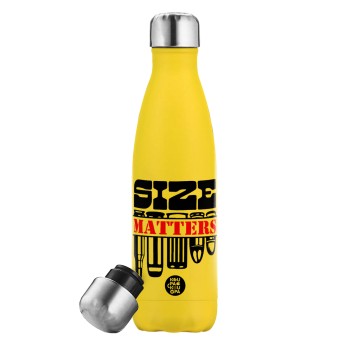 Size matters, Yellow Stainless Steel Metallic Thermos, double-walled, 500ml