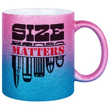 Size matters, Κούπα Χρυσή/Μπλε Glitter, κεραμική, 330ml