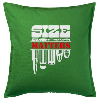 Size matters, Μαξιλάρι καναπέ Πράσινο 100% βαμβάκι, περιέχεται το γέμισμα (50x50cm)