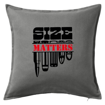 Size matters, Μαξιλάρι καναπέ Γκρι 100% βαμβάκι, περιέχεται το γέμισμα (50x50cm)