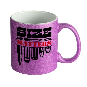 Size matters, Κούπα Μωβ Glitter που γυαλίζει, κεραμική, 330ml