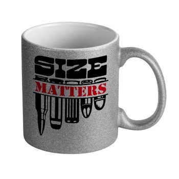 Size matters, Κούπα Ασημένια Glitter που γυαλίζει, κεραμική, 330ml