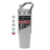 ΓΚΡΙ χρώματος Θερμός Ανοξείδωτο 890ml (30oz) με χερούλι