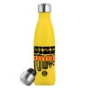 Yellow Stainless Steel Metallic Thermos, double-walled, 500ml