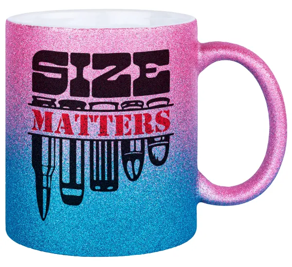 Size matters — Κούπα Χρυσή/Μπλε Glitter, κεραμική, 330ml