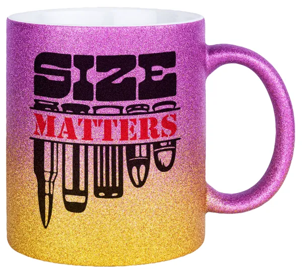 Size matters — Κούπα Χρυσή/Ροζ Glitter, κεραμική, 330ml