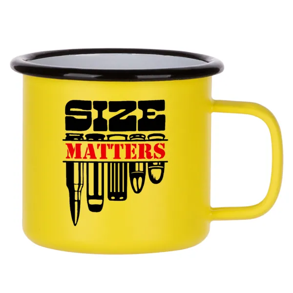 Size matters — Metallic enamel MATT Yellow cup 360ml