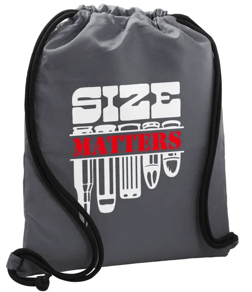 Size matters — Backpack pouch GYMBAG GREY, with pocket (40x48cm) & thick cords
