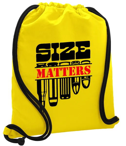 Size matters — Backpack pouch GYMBAG Yellow, with pocket (40x48cm) & thick cords