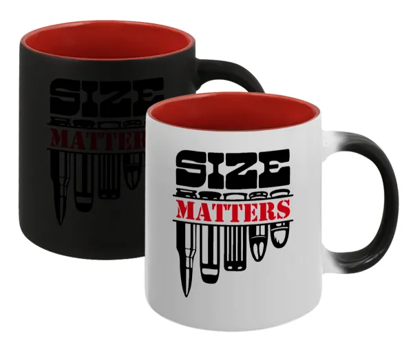 Size matters — Κούπα Μαγική εσωτερικό κόκκινο, κεραμική, 330ml που αλλάζει χρώμα με το ζεστό ρόφημα