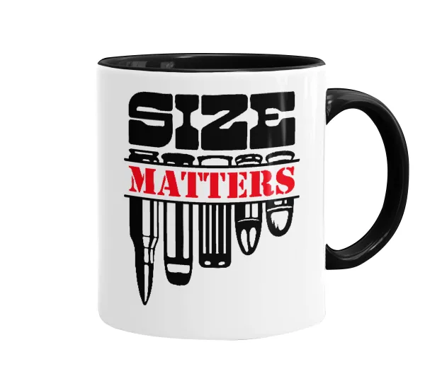 Size matters — Mug colored black, ceramic, 330ml