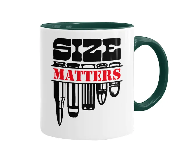 Size matters — Κούπα χρωματιστή πράσινη, κεραμική, 330ml
