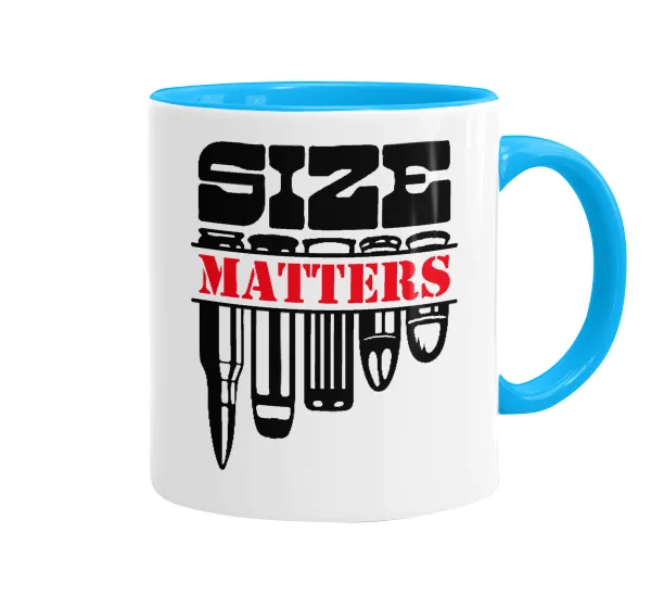 Size matters — Κούπα χρωματιστή γαλάζια, κεραμική, 330ml