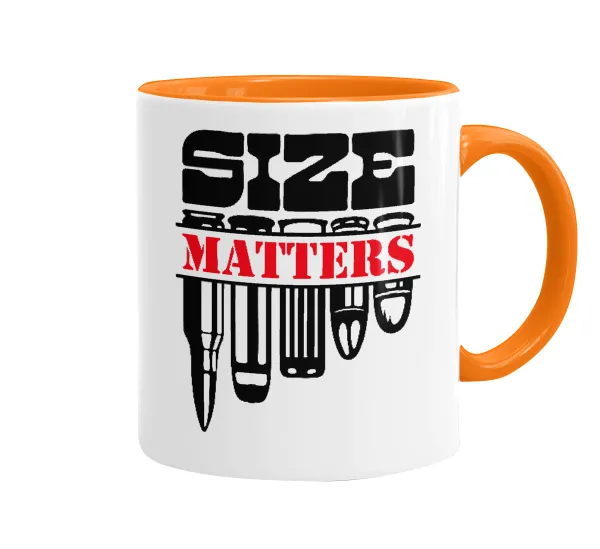 Size matters — Κούπα χρωματιστή πορτοκαλί, κεραμική, 330ml
