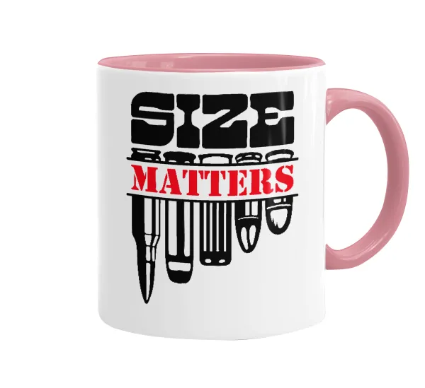 Size matters — Κούπα χρωματιστή ροζ, κεραμική, 330ml