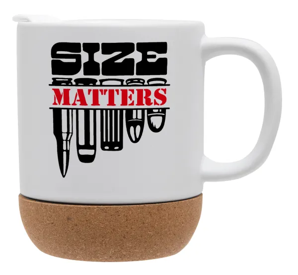 Size matters — Κούπα, κεραμική με βάση φελού και καπάκι (ΜΑΤ), 330ml