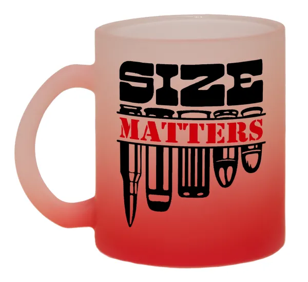Size matters — Κούπα γυάλινη δίχρωμη με βάση το κόκκινο ματ, 330ml