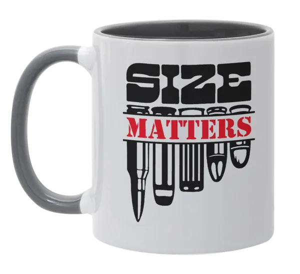 Size matters — Κούπα χρωματιστή γκρι, κεραμική, 330ml