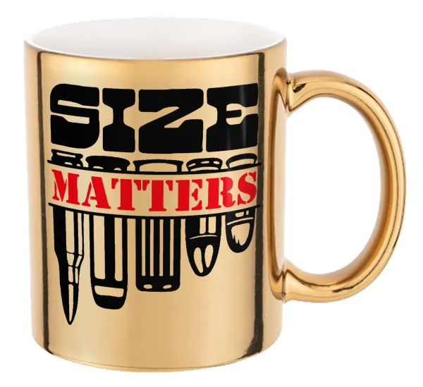 Size matters — Mug ceramic, gold mirror, 330ml