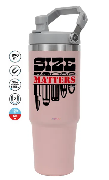 Size matters — PINK Travel Tumbler with Handle 890ml