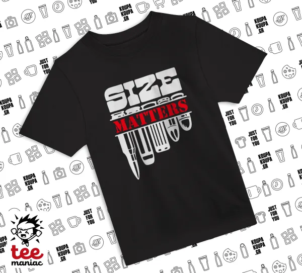 Size matters — ΜΑΥΡΟ Άνετο παιδικό T-Shirt από 100% βαμβάκι, για κάθε μέρα. Vegan & OEKO-TEX πιστοποιημένο.