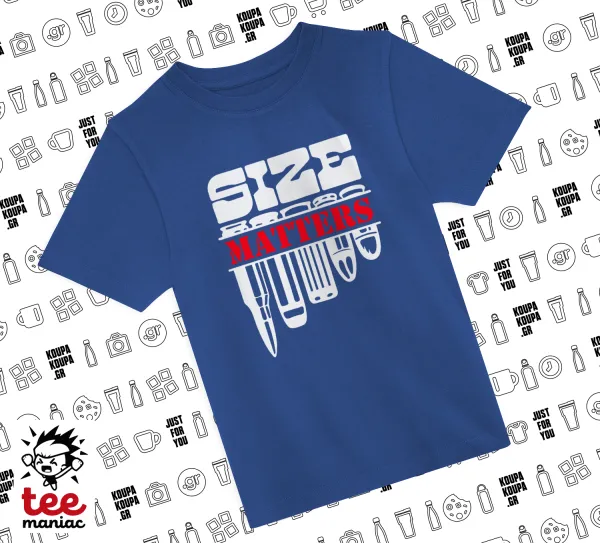Size matters — ΜΠΛΕ Παιδικό T-Shirt από 100% βαμβάκι, για κάθε μέρα. Vegan & OEKO-TEX πιστοποιημένο.