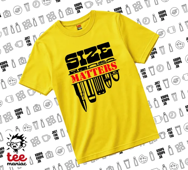 Size matters — Κίτρινο Άνετο παιδικό T-Shirt από 100% βαμβάκι, για κάθε μέρα. Vegan & OEKO-TEX πιστοποιημένο.