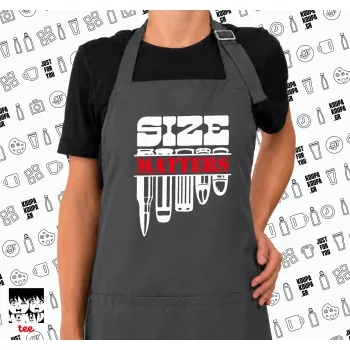 Size matters, Ποδιά μακριά Σεφ ολόσωμη με τσέπες GREY (ΕΝΗΛΙΚΩΝ)