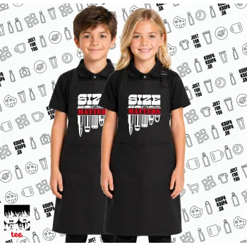 Size matters, Μαύρη ΠΑΙΔΙΚΗ Ποδιά μακριά Σεφ ολόσωμη με τσέπες