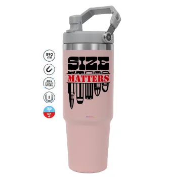 Size matters, ΡΟΖ χρώματος Θερμός Ανοξείδωτο 890ml (30oz) με χερούλι