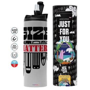 Size matters, Tumbler ποτήρι θερμό ΓΚΡΙ από ανοξείδωτο ατσάλι 600ml