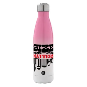 Size matters, Metal mug thermos Pink/White (Stainless steel), double wall, 500ml