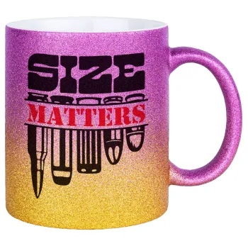 Size matters, Κούπα Χρυσή/Ροζ Glitter, κεραμική, 330ml