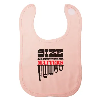 Size matters, Σαλιάρα με Σκρατς ΡΟΖ 100% Organic Cotton (0-18 months)