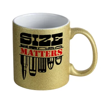 Size matters, Κούπα Χρυσή Glitter που γυαλίζει, κεραμική, 330ml