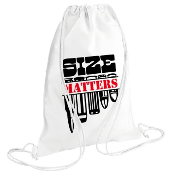 Size matters, Τσάντα πλάτης πουγκί GYMBAG λευκή (28x40cm)