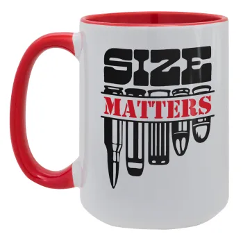 Size matters, Κούπα Mega 15oz, κεραμική Κόκκινη, 450ml