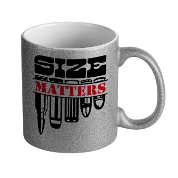 Size matters, Κούπα Ασημένια Glitter που γυαλίζει, κεραμική, 330ml