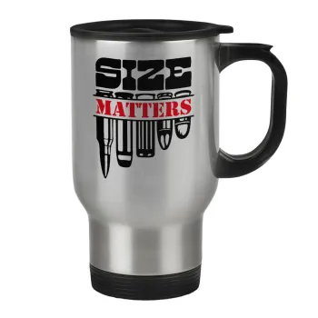 Size matters, Stainless steel travel mug with lid, double wall 450ml