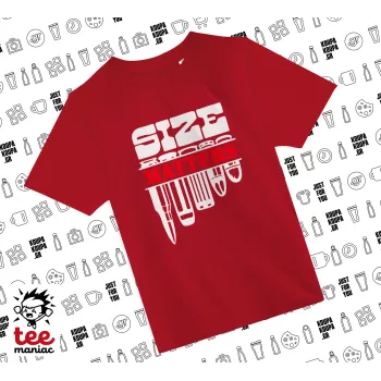 Size matters, Άνετο παιδικό T-Shirt ΚΟΚΚΙΝΟ από 100% βαμβάκι, για κάθε μέρα. Vegan & OEKO-TEX πιστοποιημένο.