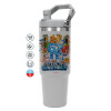 ΓΚΡΙ χρώματος Θερμός Ανοξείδωτο 890ml (30oz) με χερούλι
