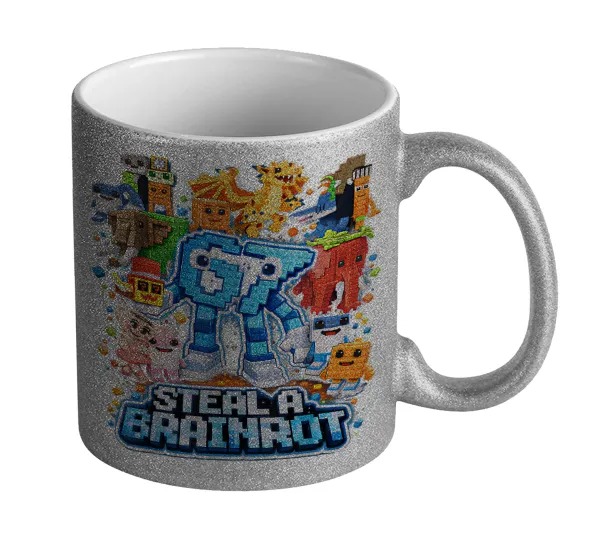 Steal a Brainrot Six Seven — Glitter Ασημένια