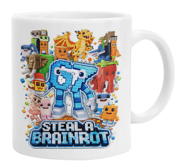 Steal a Brainrot Six Seven — Ceramic coffee mug, 330ml