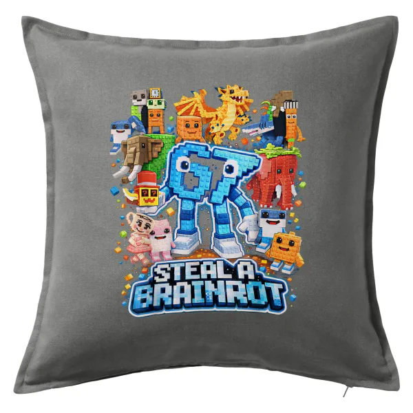 Steal a Brainrot Six Seven — Sofa cushion Grey 50x50cm includes filling