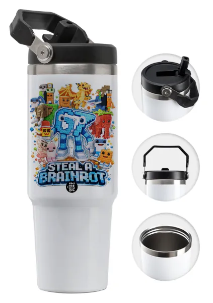 Steal a Brainrot Six Seven — 30oz stainless Steel Tumbler with Handle