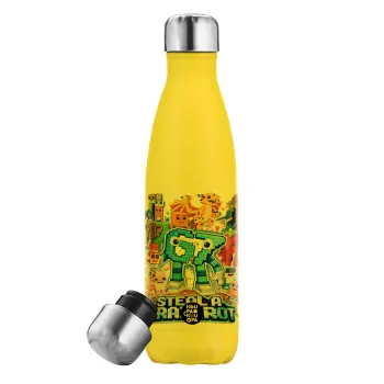 Steal a Brainrot Six Seven, Yellow Stainless Steel Metallic Thermos, double-walled, 500ml