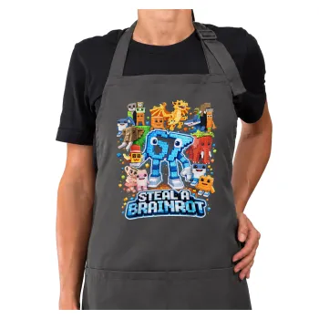 Steal a Brainrot Six Seven, Ποδιά μακριά Σεφ ολόσωμη με τσέπες GREY (ΕΝΗΛΙΚΩΝ)