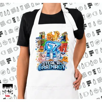 Steal a Brainrot Six Seven, Ποδιά μακριά Σεφ ολόσωμη με τσέπες white (ΕΝΗΛΙΚΩΝ)