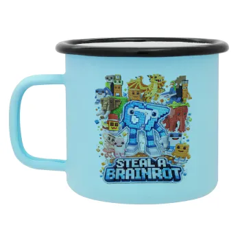 Steal a Brainrot Six Seven, Κούπα Μεταλλική εμαγιέ ΜΑΤ σιέλ 360ml